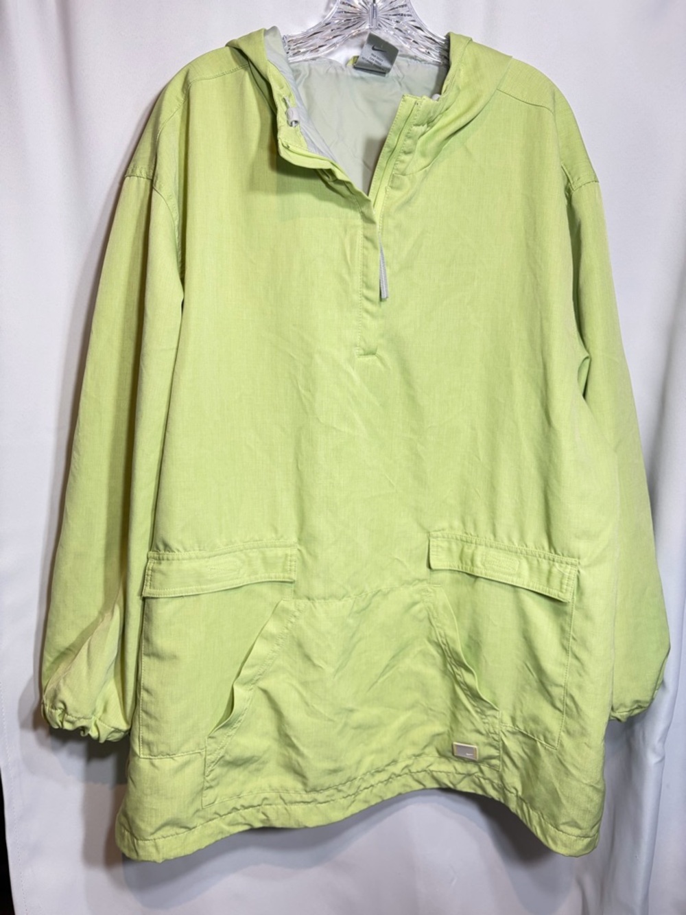 VTG Nike Lime Green Pullover Anorak Mens Hoodie